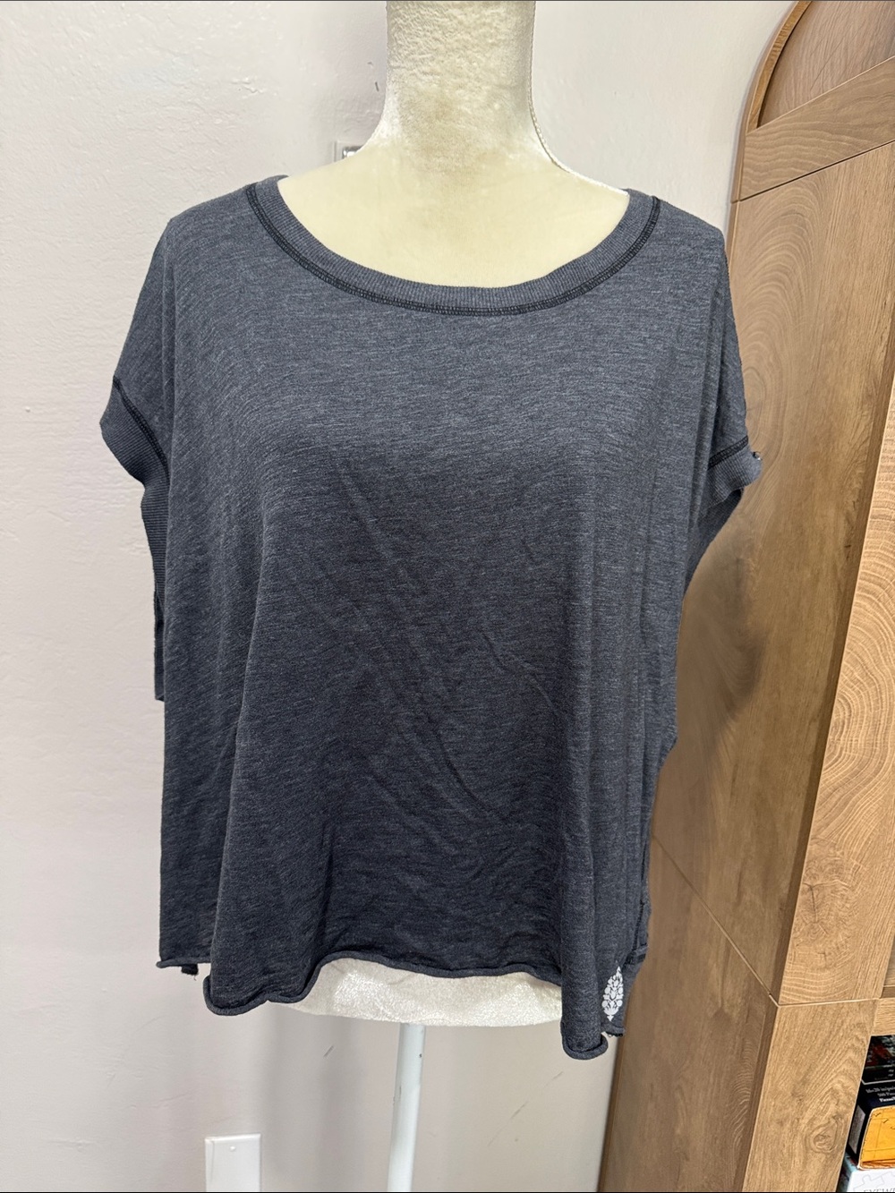 Free People My Time Tee in Charcoal Gray XL
